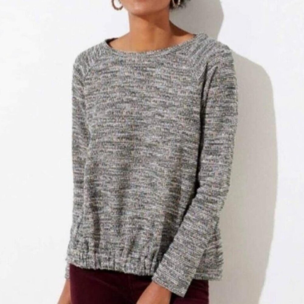 Loft Boucle Multicolor Green Pullover Sweater Women's Size XXSP